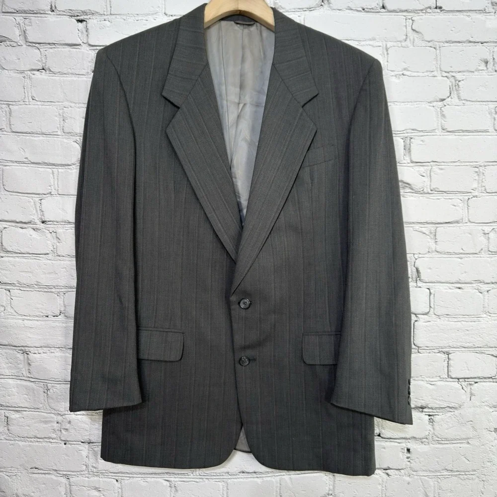 Vintage Christian Dior Suit Jacket Sport Coat Mens 44L Wool Ventless‎ USA Union